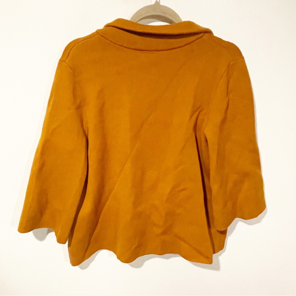 Anthropologie Moth‎ Medium Mustard One Button Half Sleeve Jacket Blazer Coat - Picture 5 of 5